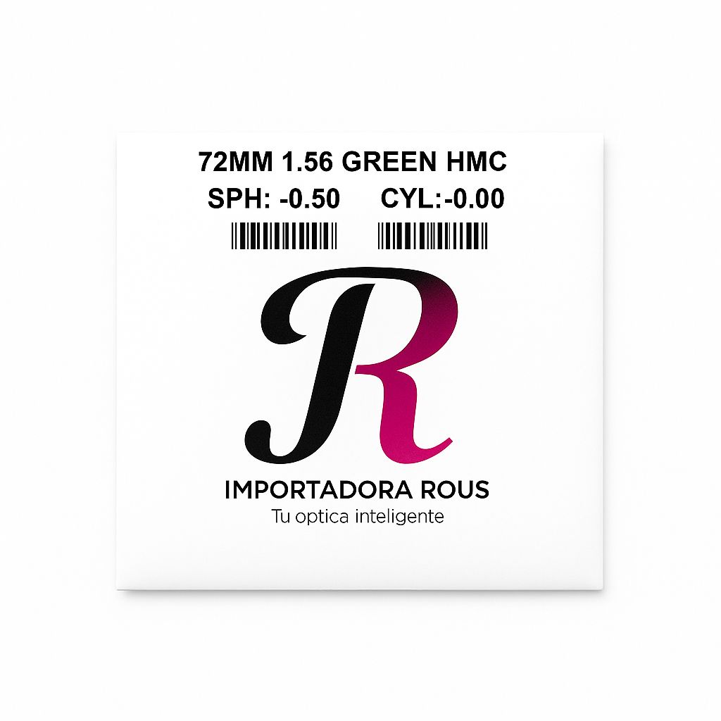 CRISTAL AR GREEN ANTIRREFLEX 1.56 (72MM GREEN HMC)